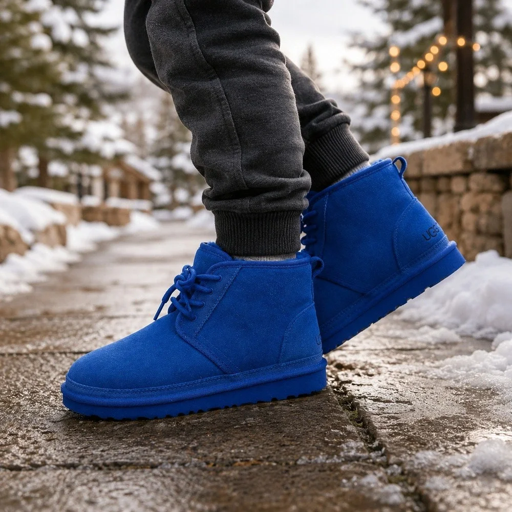 UGG Neumel II Big Kids 6 Women's 7.5 Dive Blue Suede Chukka Ankle Boots 1017320K